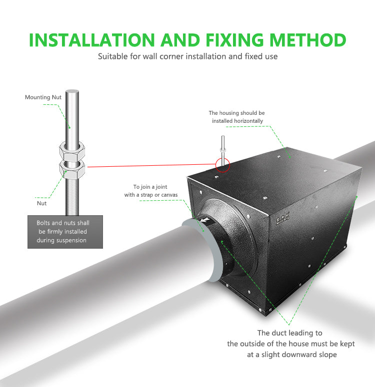 In-line Silence Duct Fan with anti-backflow 2 Speeds