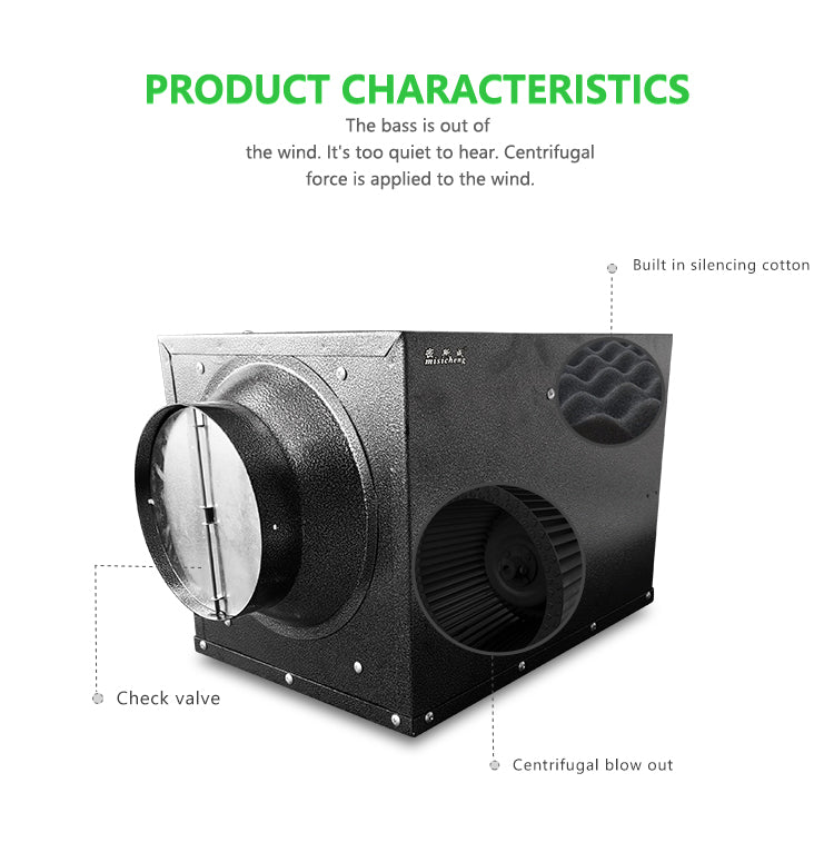 In-line Silence Duct Fan with anti-backflow 2 Speeds