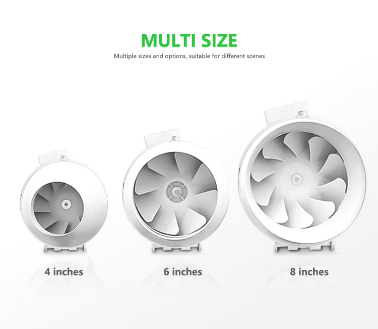 Oblique Pressurized Duct Fan with 2 Speeds, ABS+PP