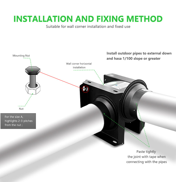 Split Duct Fan with Anti Back-flow 2 Speeds for Corner